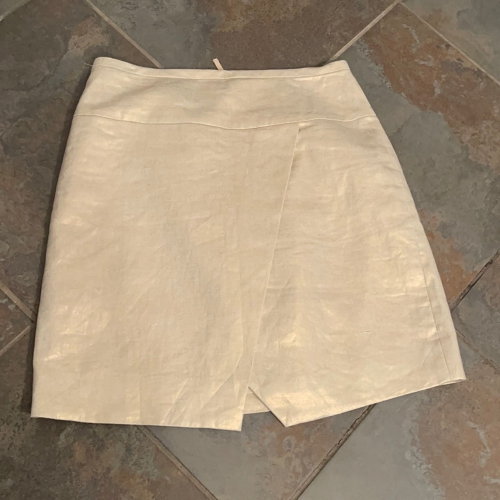 J Crew gold linen skirt